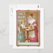 Victoriaans baken voor moeder en dochter briefkaart (Voorkant / Achterkant)
