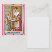 Victoriaans baken voor moeder en dochter visitekaartje (Voorkant / Achterkant)