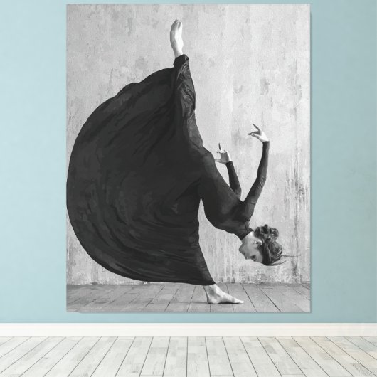 Victoriaans balletdanser in beweging canvas afdruk (Insitu (Houten vloer))