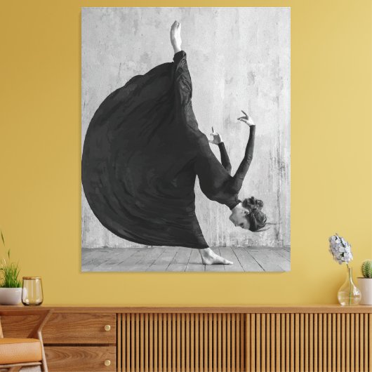 Victoriaans balletdanser in beweging canvas afdruk (Insitu (Woonkamer))