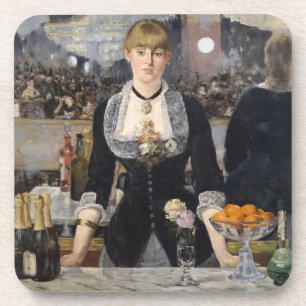 Victoriaans Barmeisje bij Folies Bergere, Frankrij Bier Onderzetter