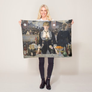 Victoriaans Barmeisje bij Folies Bergere, Frankrij Fleece Deken