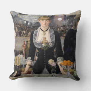 Victoriaans Barmeisje bij Folies Bergere, Frankrij Kussen