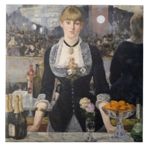 Victoriaans Barmeisje bij Folies Bergere, Frankrij Tegeltje
