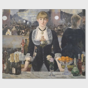 Victoriaans barmeisje op folies bergere, frankrijk cadeaupapier