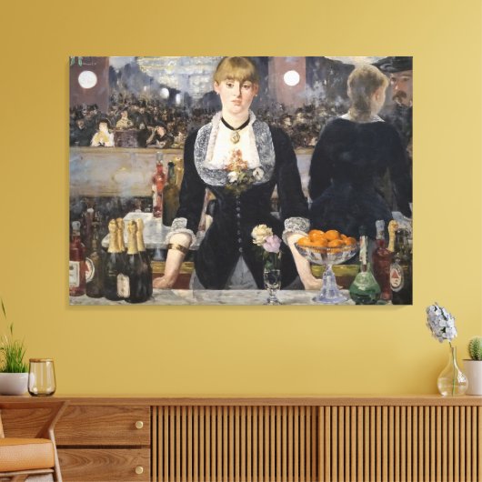 Victoriaans barmeisje op folies bergere, frankrijk canvas afdruk (Insitu (Woonkamer))