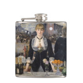 Victoriaans barmeisje op folies bergere, frankrijk heupfles (Voorkant)