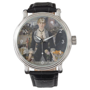 Victoriaans barmeisje op folies bergere, frankrijk horloge