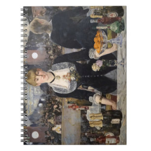 Victoriaans barmeisje op folies bergere, frankrijk notitieboek