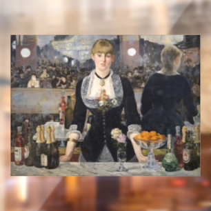 Victoriaans barmeisje op folies bergere, frankrijk raamsticker