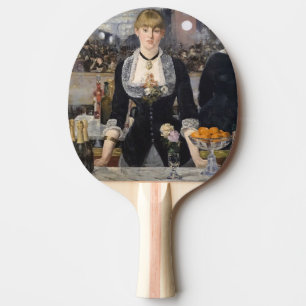 Victoriaans barmeisje op folies bergere, frankrijk tafeltennisbatje