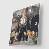 Victoriaans barmeisje op folies bergere, frankrijk vierkante klok (Hoek)