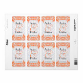 Victoriaans barok koraal wijn bruiloft label (Full Sheet)