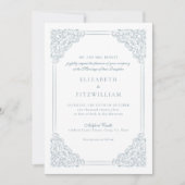 Victoriaans barok stoffig blauw  Lijst Kaart (Voorkant)