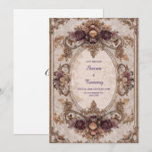 Victoriaans Barokke Bloemen Lijst bruiloft Kaart (Voorkant / Achterkant)