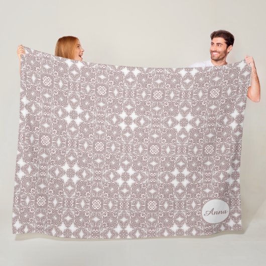 Victoriaans barokpatroon fleece deken (In situ)