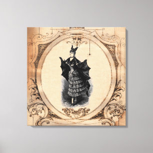Victoriaans Bat girl Bat Lady Wall Art Canvas Afdruk