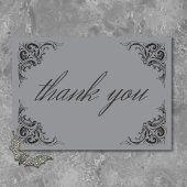 Victoriaans Bat Tot De Dood Zwart & Grijs Huwelijk Bedankkaart