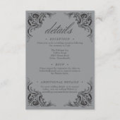 Victoriaans Bat Tot De Dood Zwart & Grijs Huwelijk Informatiekaartje (Voorkant)