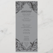 Victoriaans Bat Tot De Dood Zwart & Grijs Huwelijk Menu (Voorkant)