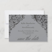 Victoriaans Bat Tot De Dood Zwart & Grijs Huwelijk Save The Date (Voorkant)