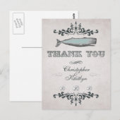 Victoriaans Beach Whale bruiloft Bedankt Briefkaart (Voorkant / Achterkant)