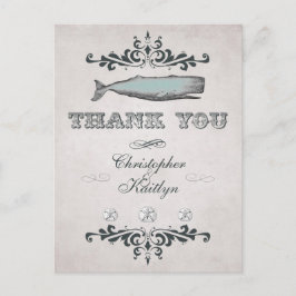 Victoriaans Beach Whale bruiloft Bedankt Briefkaart
