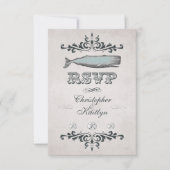  Victoriaans Beach Whale Wedding RSVP Kaart (Voorkant)