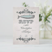  Victoriaans Beach Whale Wedding RSVP Kaart (Staand voorkant)