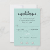  Victoriaans Beach Whale Wedding RSVP Kaart (Achterkant)