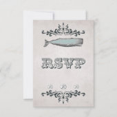  Victoriaans Beach Whale Wedding RSVP Kaart (Voorkant)