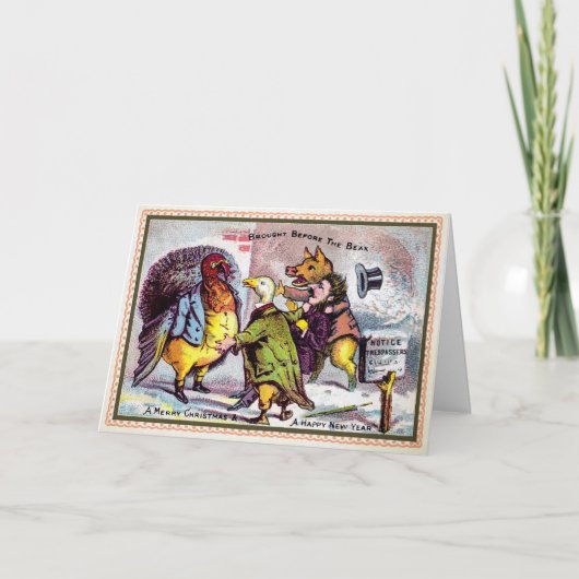 Victoriaans Beak Holiday Kaart (Voorkant)