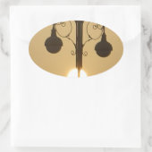 Victoriaans Bedel:  Straatlantaarnpalen Ovale Sticker (Tas)