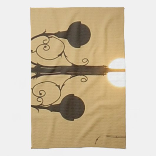 Victoriaans Bedel:  Straatlantaarnpalen Theedoek (Verticaal)