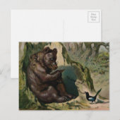 Victoriaans Beer Kerstmis Briefkaart (Voorkant / Achterkant)