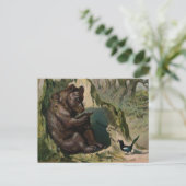 Victoriaans Beer Kerstmis Briefkaart (Staand voorkant)