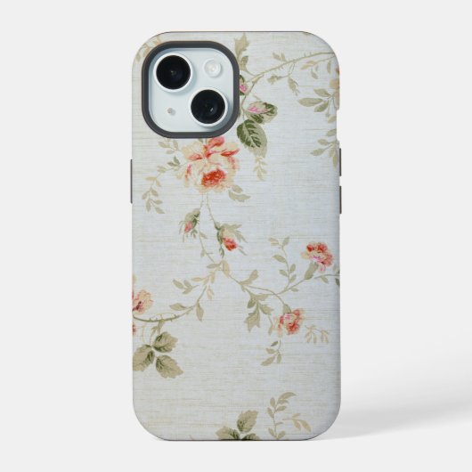 Victoriaans behang met bloemmotief iPhone 15 Case (Achterkant)