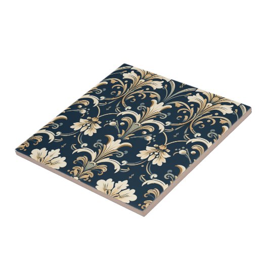 Victoriaans behangpatroon tegeltje (Zijkant)