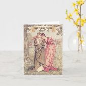 Victoriaans beste vriendenkast  kunst geboortedag kaart (Gele Bloem)