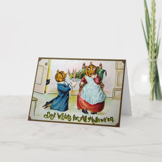 Victoriaans beste wensen Halloween Kaart (Voorkant)