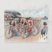 Victoriaans Bicycle Race Waterverf Holiday Briefka Briefkaart (Voorkant)