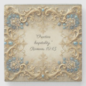 Victoriaans  Bijbelvers Stenen Onderzetter (Voorkant)