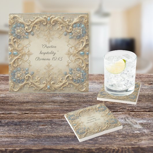 Victoriaans  Bijbelvers Stenen Onderzetter