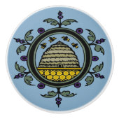 Victoriaans bijen en duif keramische knop (Voorkant)