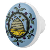 Victoriaans bijen en duif keramische knop (Rechts)