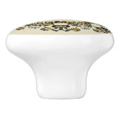 Victoriaans bijen en Rozen Keramische Knop (Zijkant)