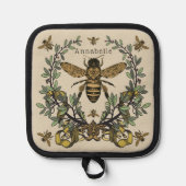 Victoriaans bijen personaliseren pannenlap (Voorkant)