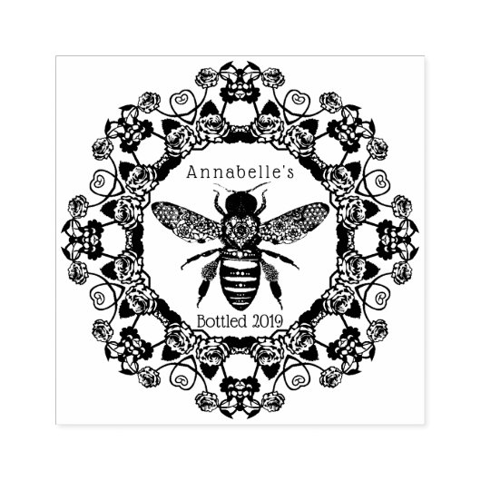 Victoriaans bijen personaliseren stempel (Afrduk)