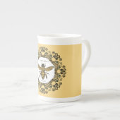 Victoriaans bijenetiket personaliseren porselein kop (Voorkant rechts)