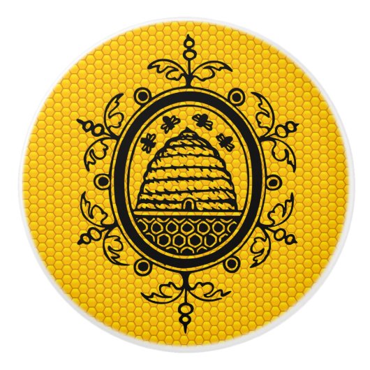 Victoriaans bijenkorf keramische knop (Voorkant)